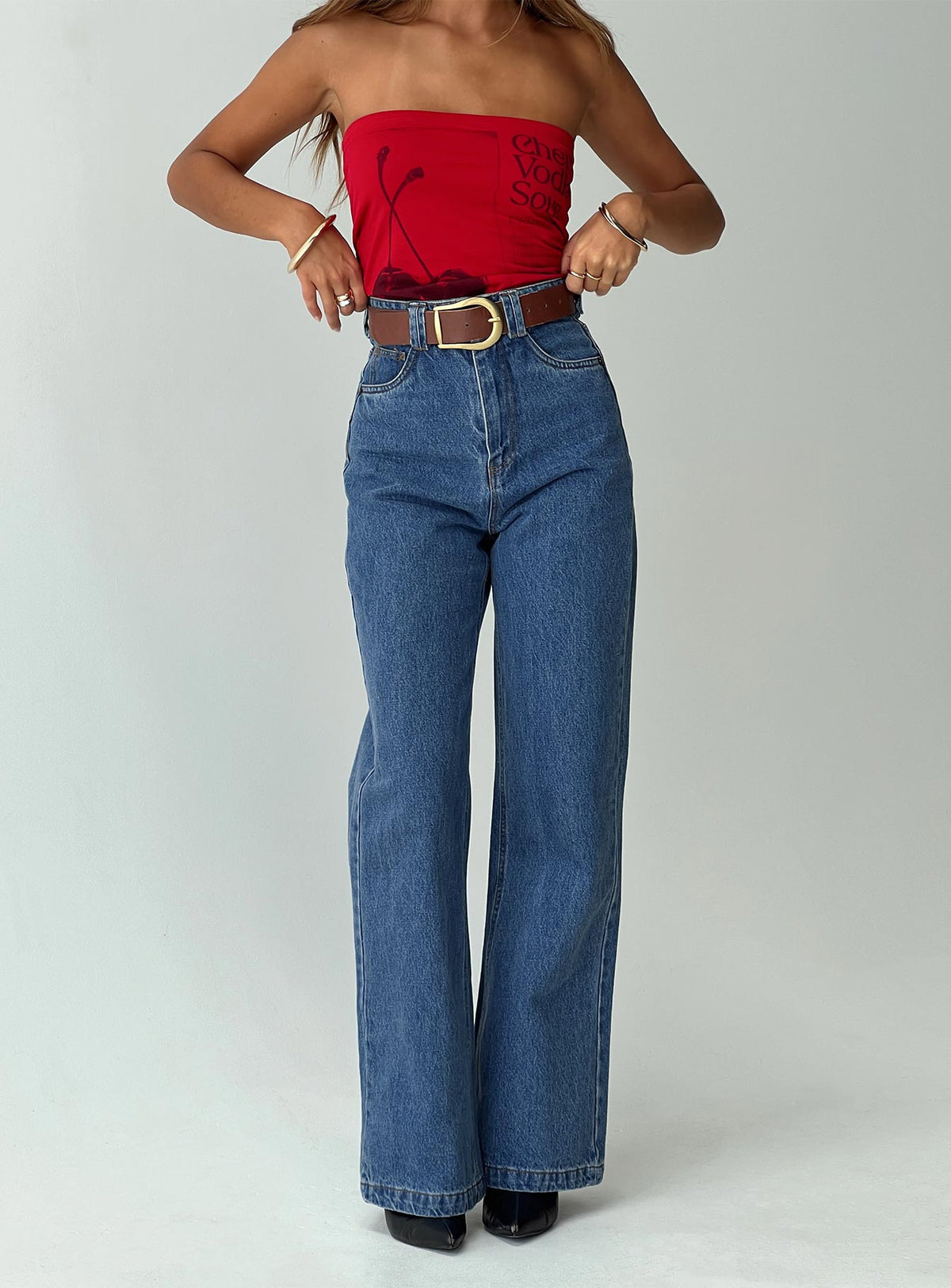 Zephee High Rise Wide Leg Jeans Light Wash Tall