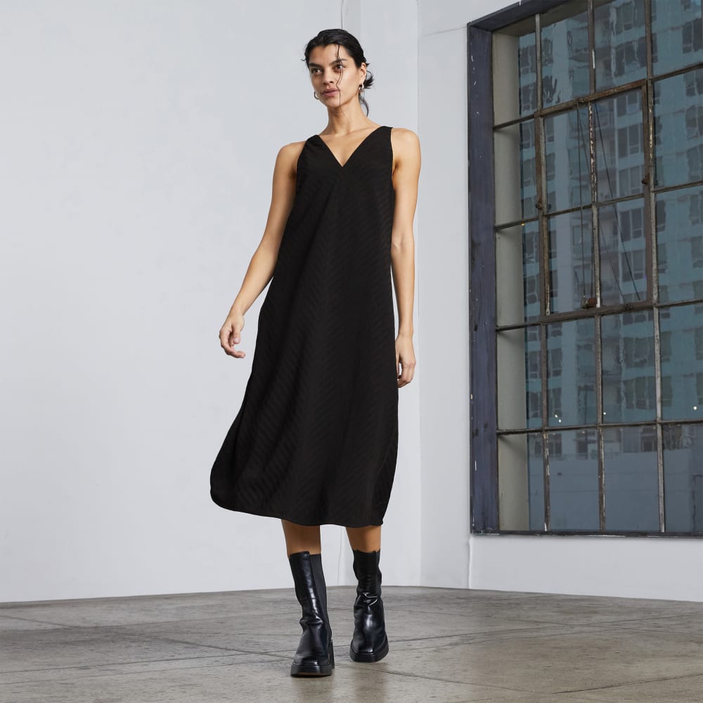 The City Stripe Midi Dress | Black