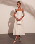 Abrille Polka Dot Halter Neck Maxi Dress
