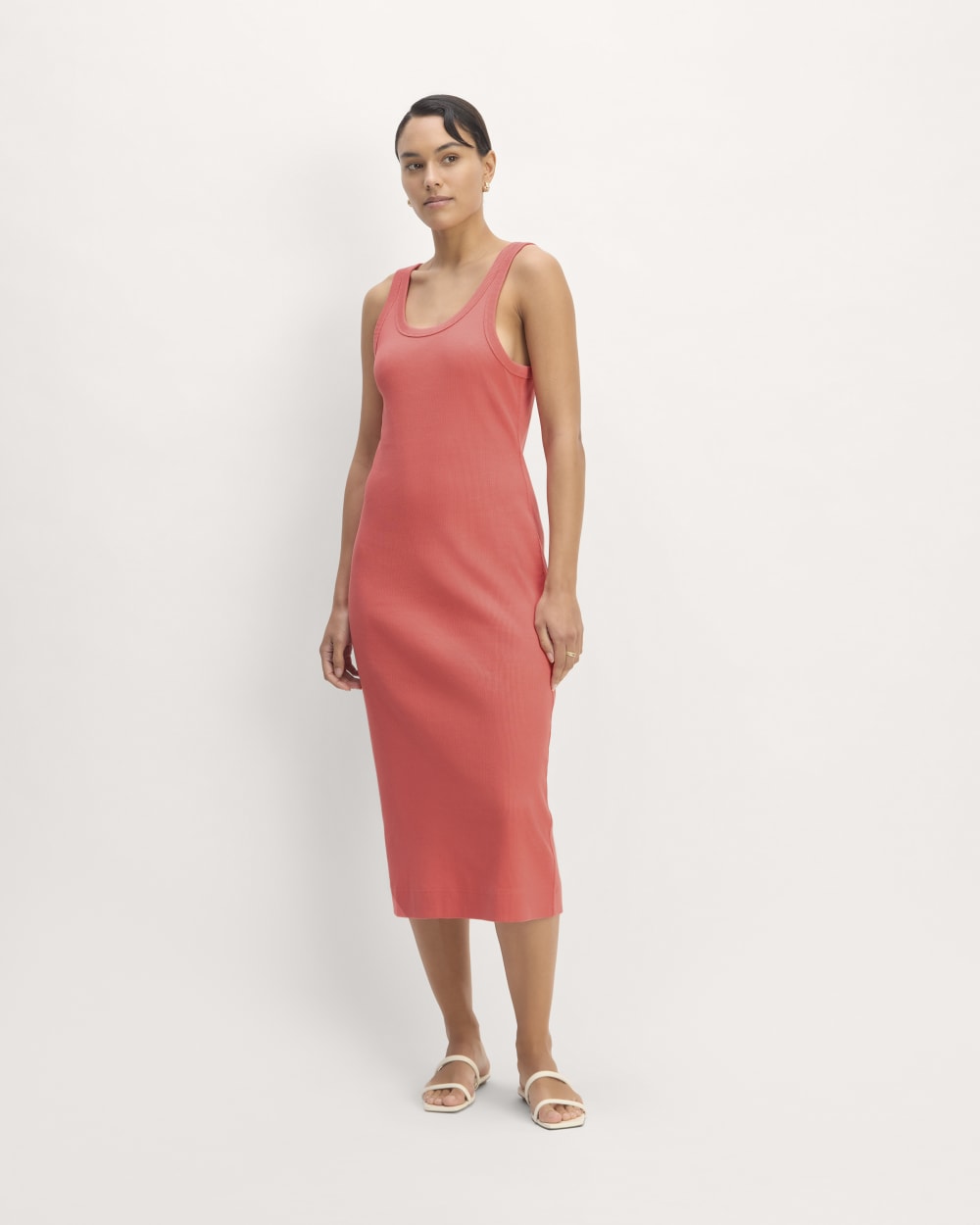 The '90s Rib Dress | Coral