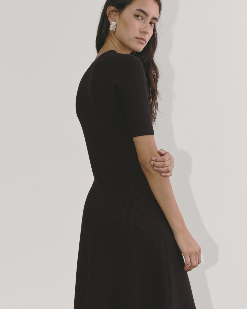 The Ribbed Sweater Dress | Black