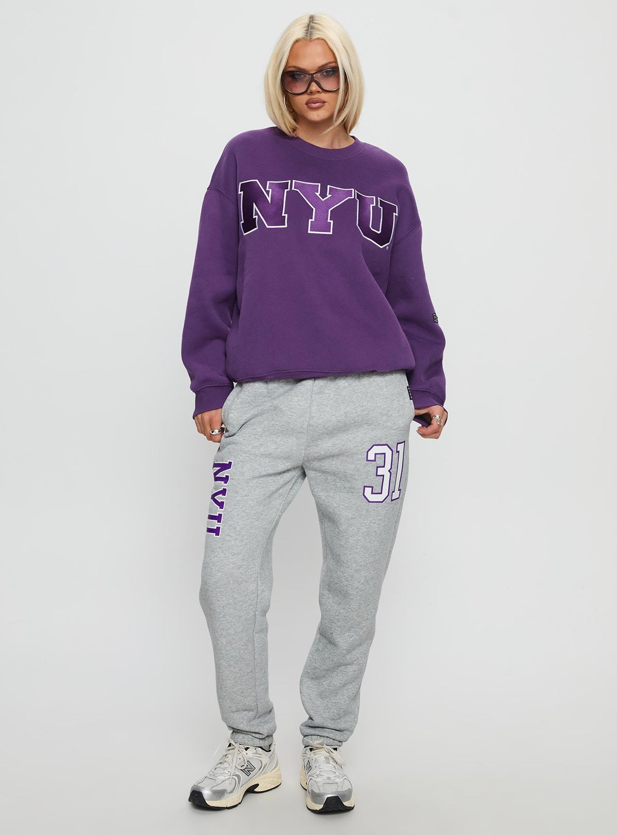 NYU Basic Sweatpants Heather Grey