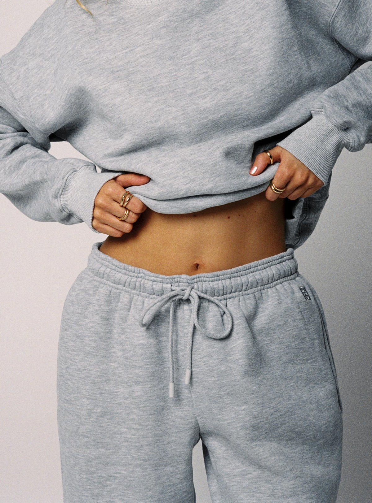 Dream Fleece Ankle Cuff Sweatpants Grey Marle