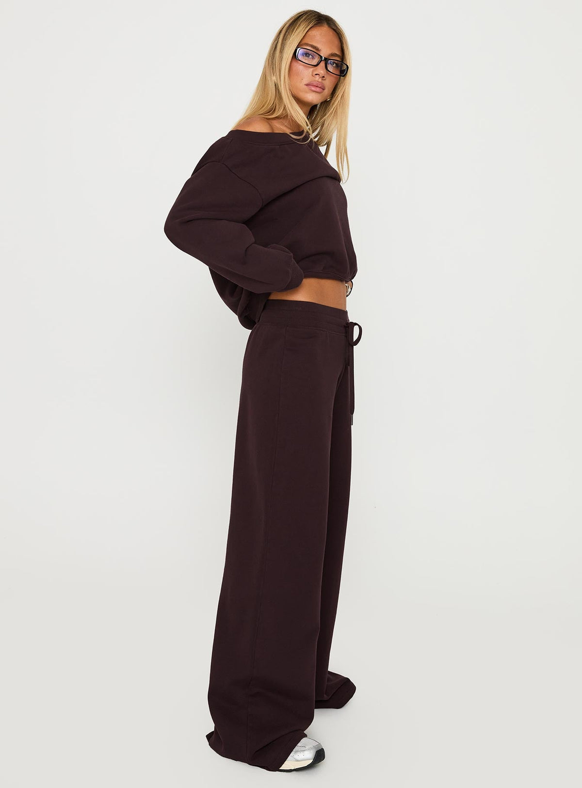 Dodie Wide Leg Pants Washed Brown