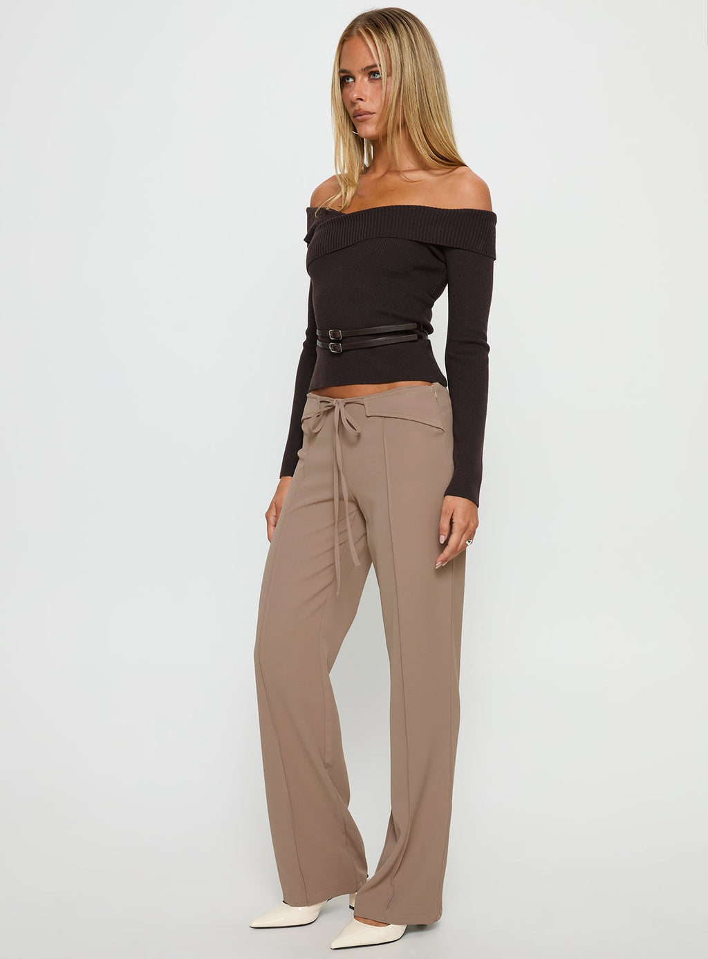 Narratives Wrap Tie Trouser Pant Taupe
