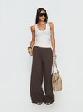 Lunea Concealed Waistband Pants Brown Tall