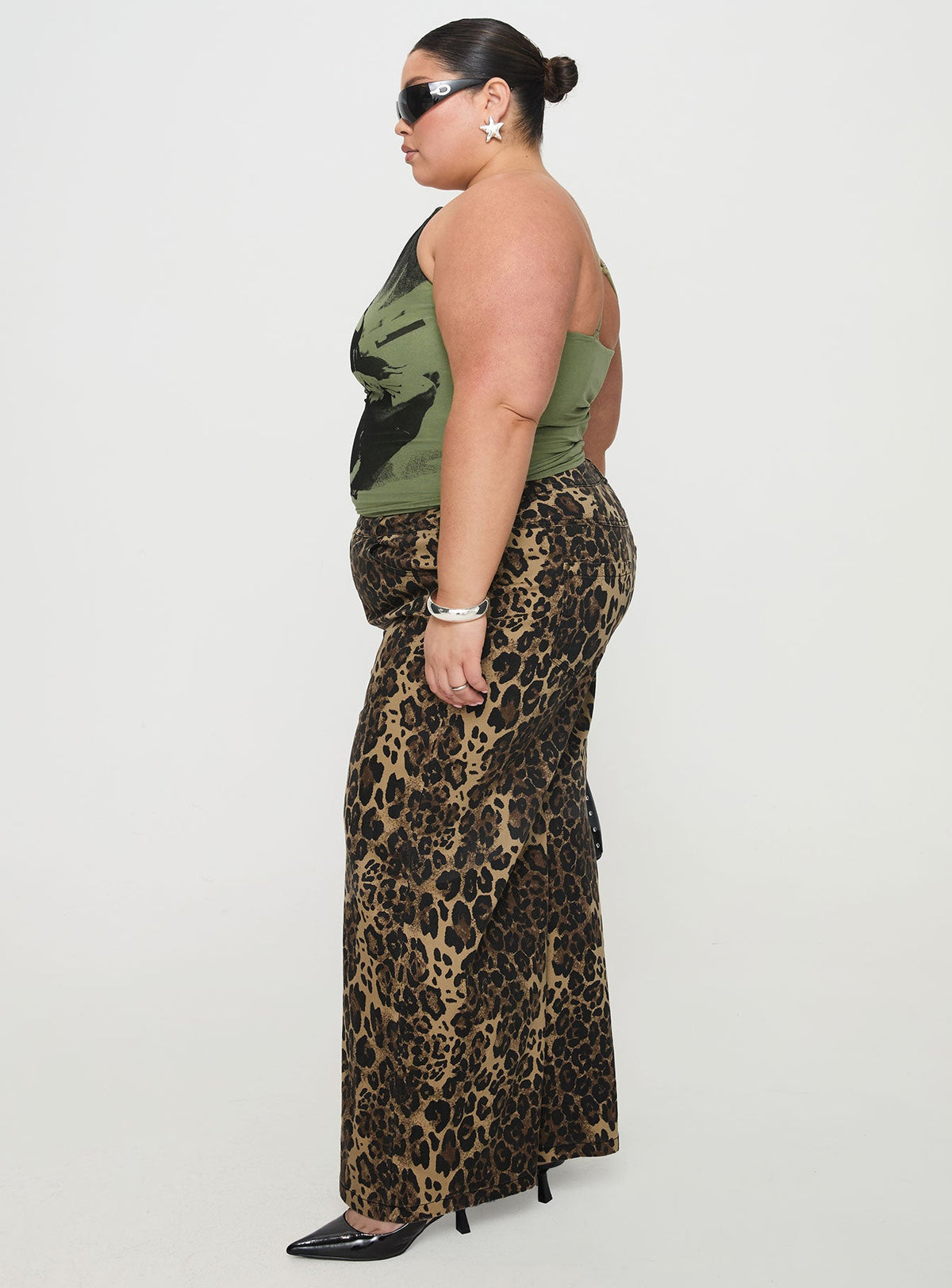 Pantar Low Rise Pants Leopard Curve