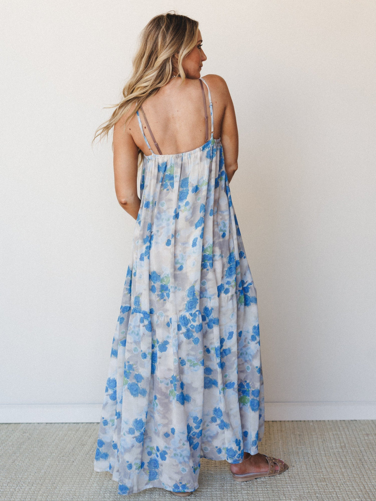 Days of Old Floral Maxi Dress - Blue