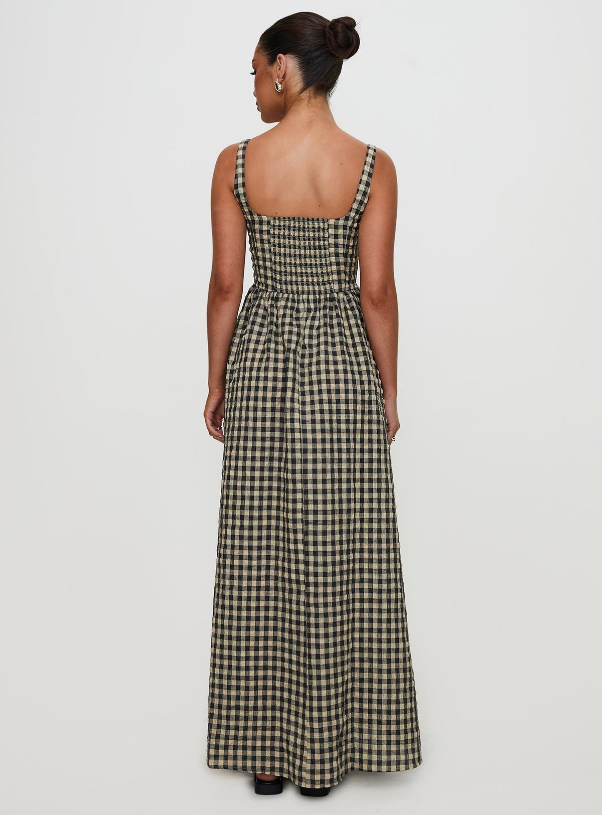 Cartmel Check Maxi Dress Black / Cream