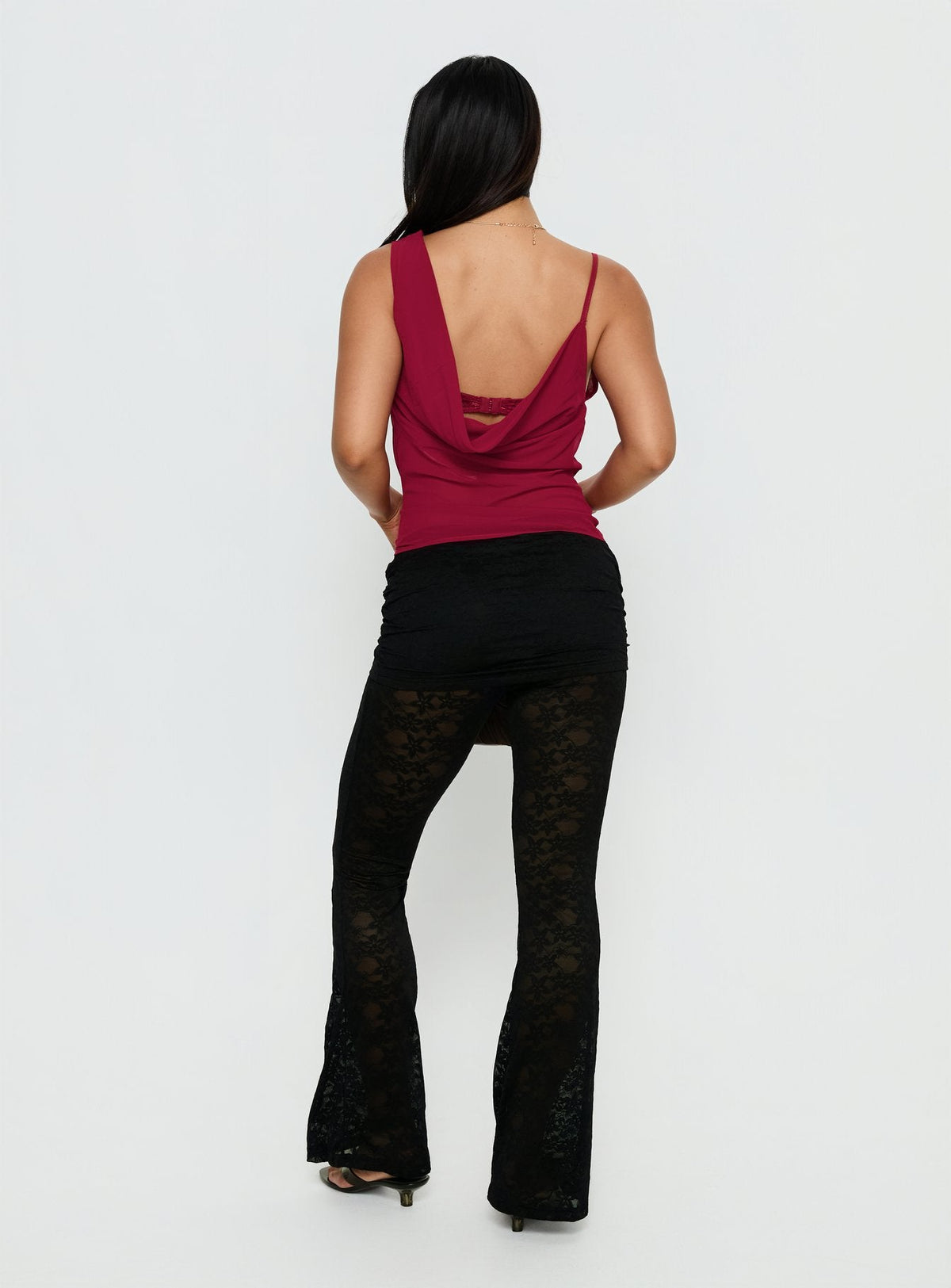 Gogo Lace Flare Pants Black