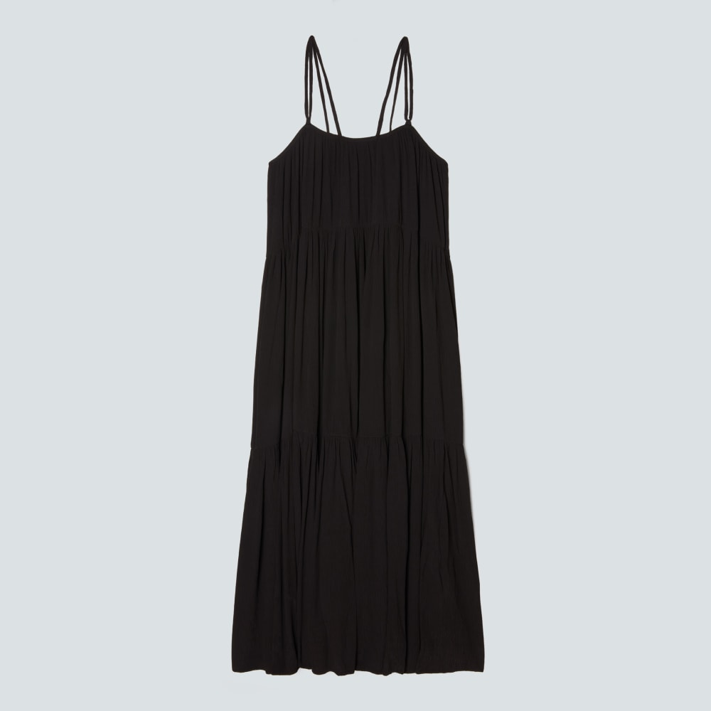 The Naia? Ripple Tiered Maxi Dress | Black