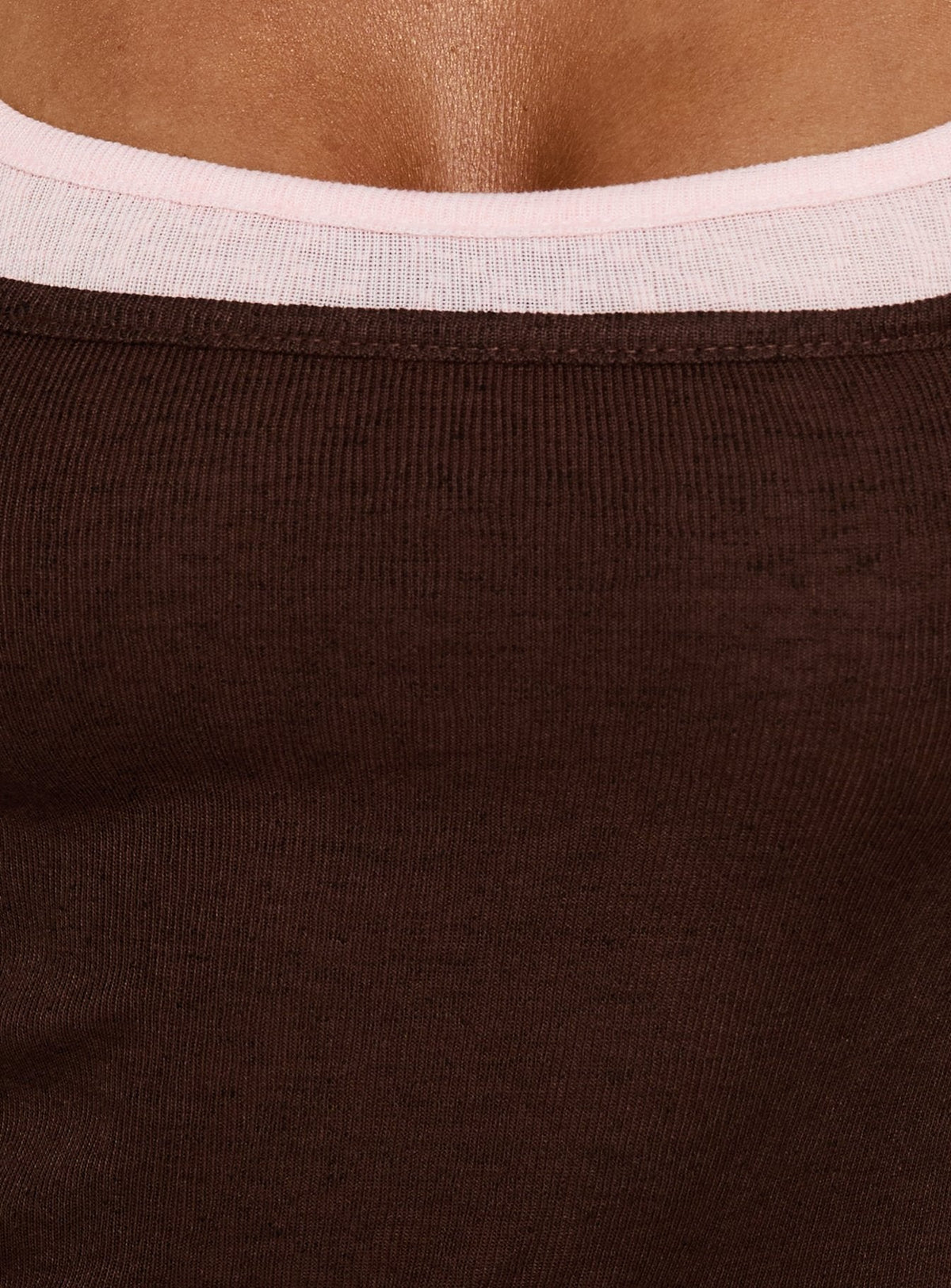 Adoree 3/4 Sleeve Layered Mini Dress Chocolate / Pink
