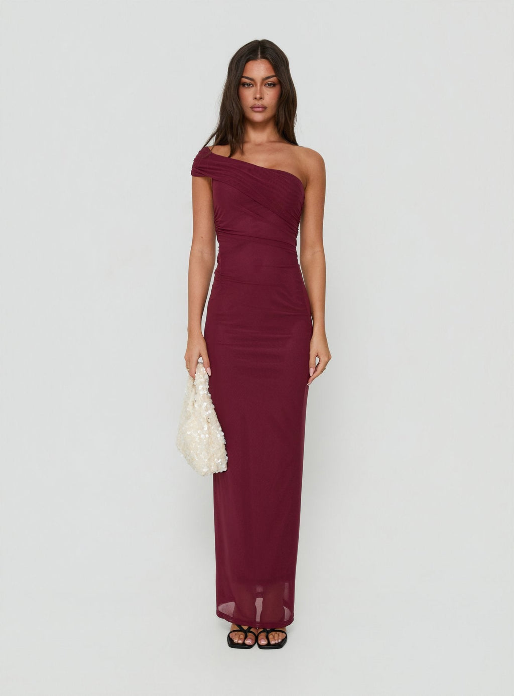 Spritzia One Shoulder Maxi Dress Plum