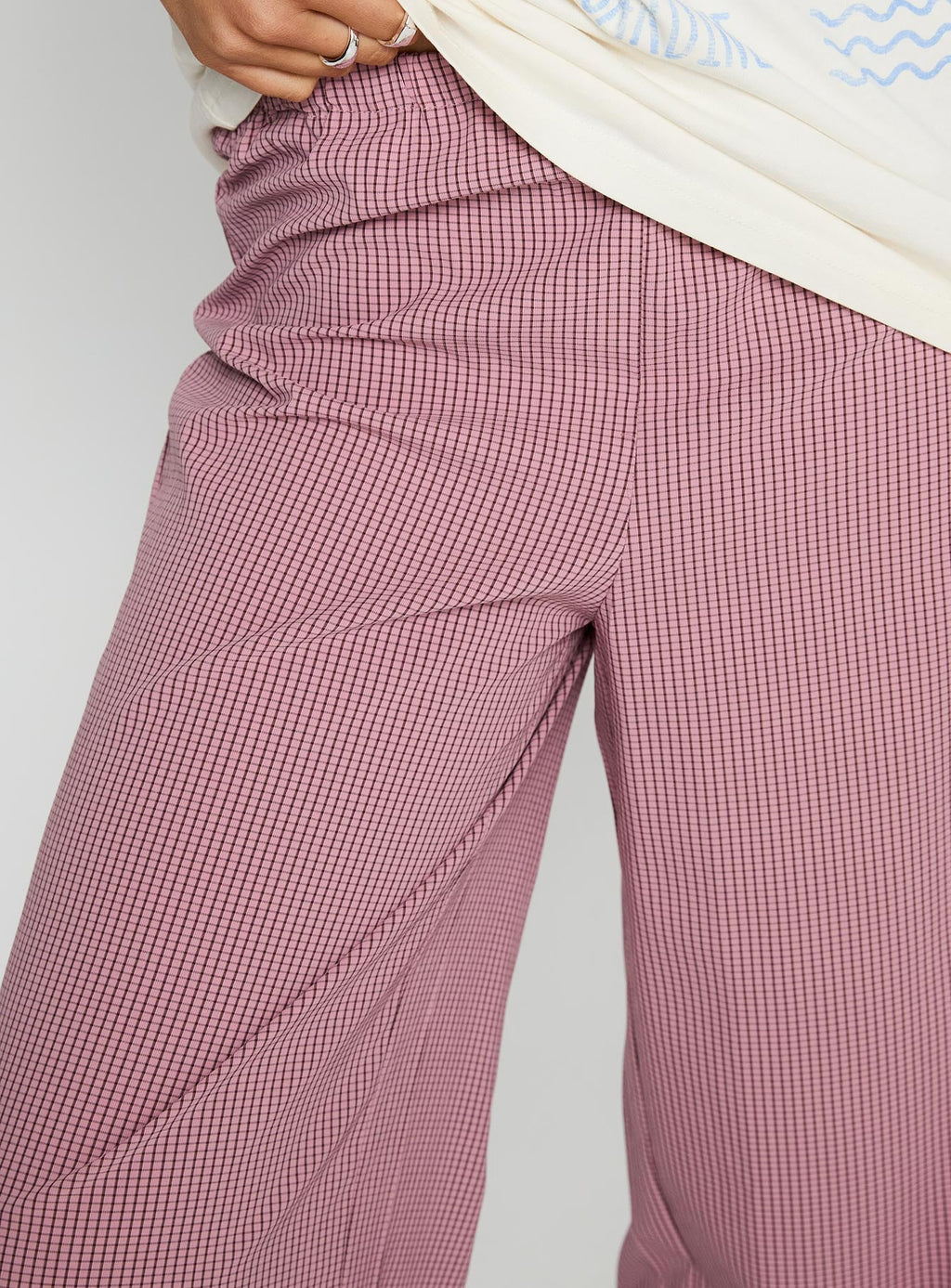 Jinxie Tie Side Pants Pink Gingham