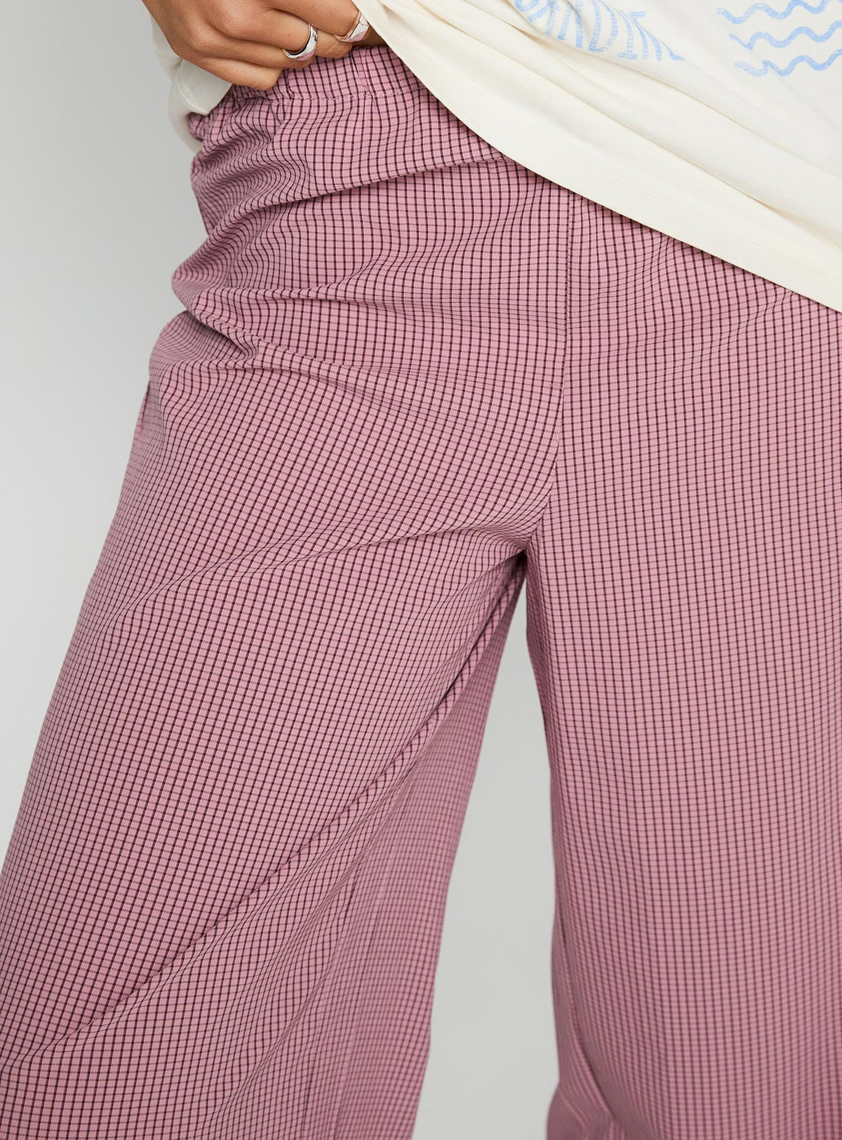 Jinxie Tie Side Pants Pink Gingham