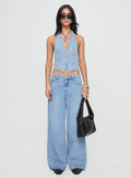 Pearlisle Low Rise Baggy Jeans Light Wash