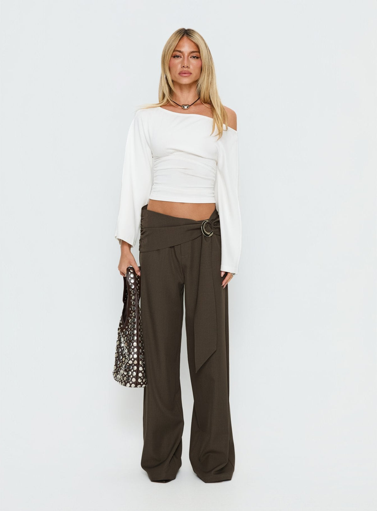 Elisson Layered Buckle Pants Grey