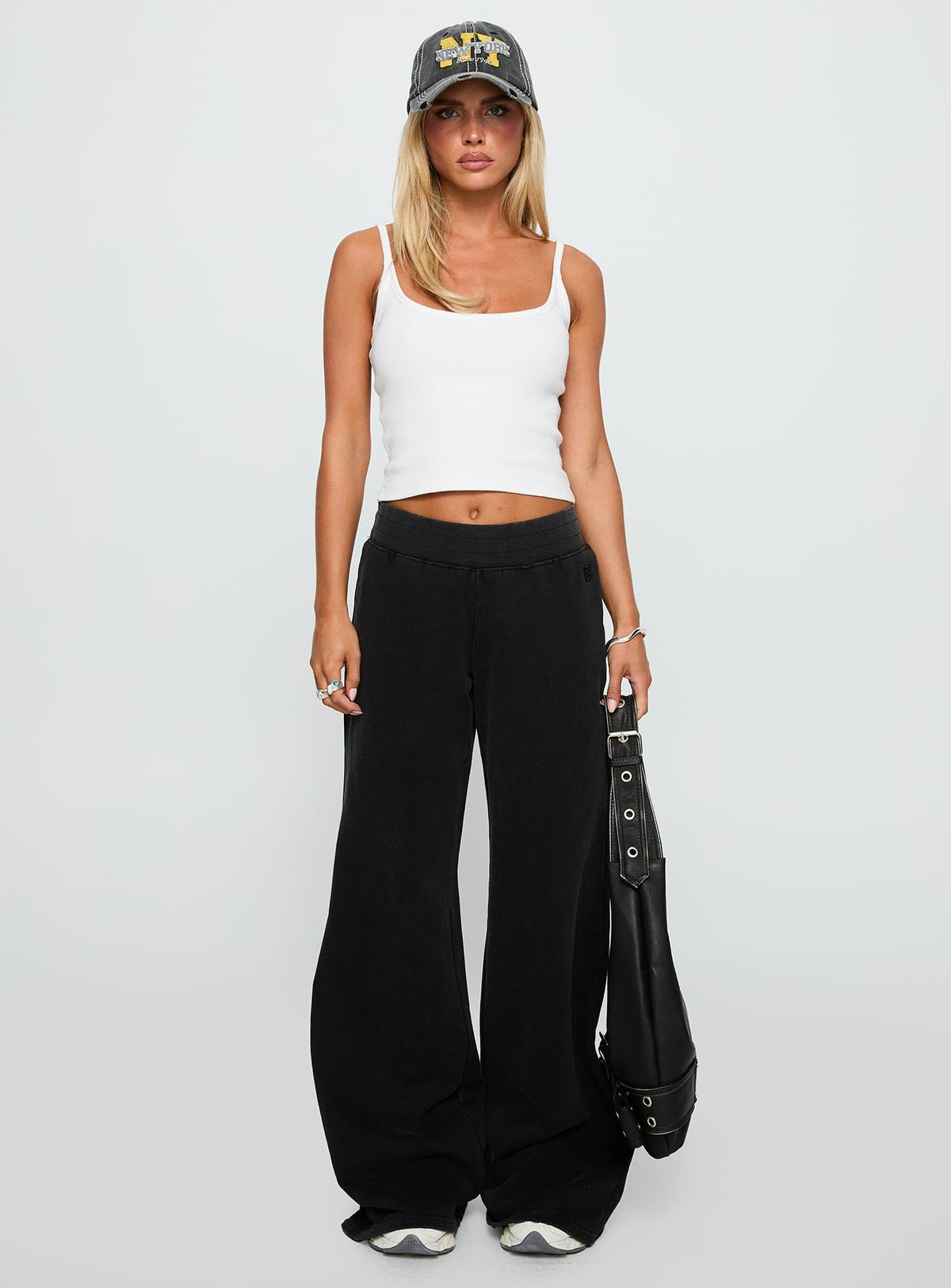 Summits Flared Track Pants Washed Black