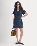 Denim Short-Sleeve Dress | Dark Indigo Rinse