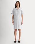 The Oxford Short-Sleeve Shirt Dress | Charcoal / White