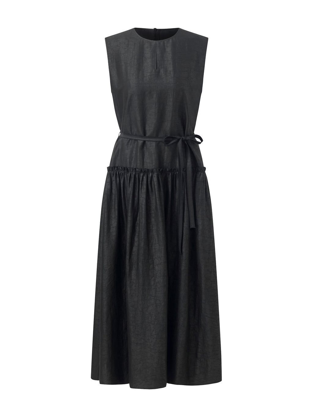 18MM Xiang Yun Silk Sleeveless Women Self-Tie Belt Maxi Dress