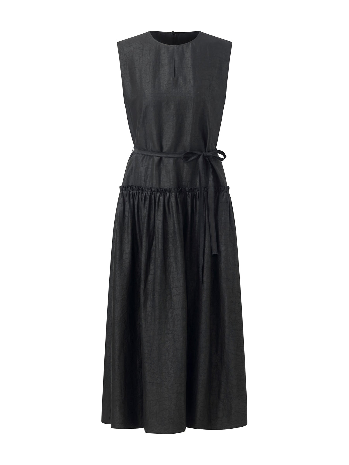 18MM Xiang Yun Silk Sleeveless Women Self-Tie Belt Maxi Dress