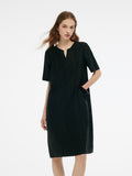 18MM Xiang Yun Silk Pockets Women Loose Fit Midi Dress
