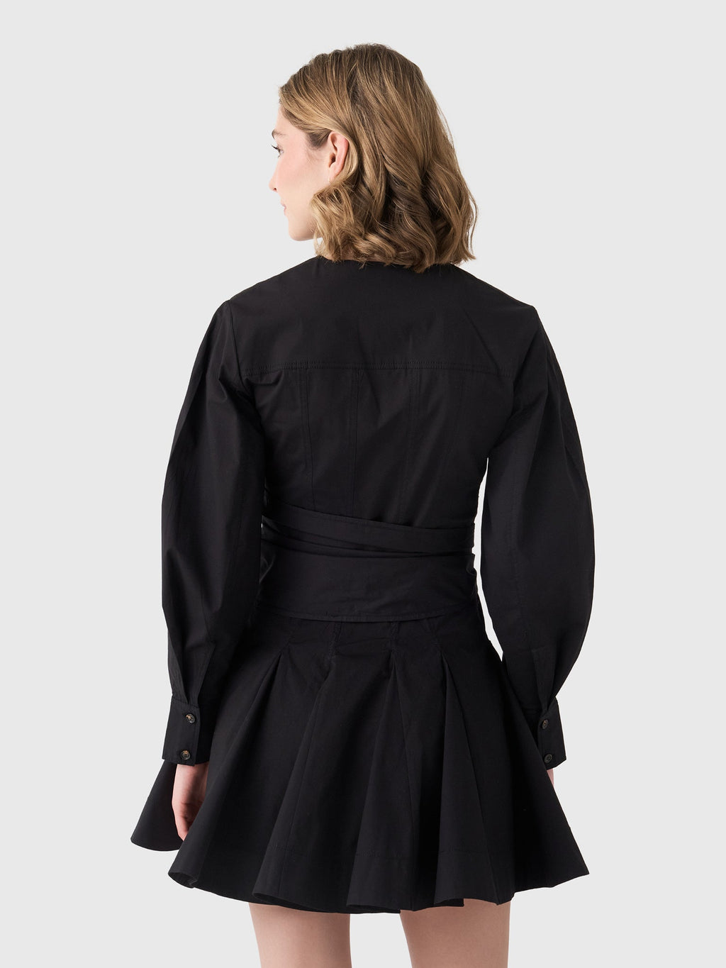 GANNI Women's Stretch Cotton Shirt Dress