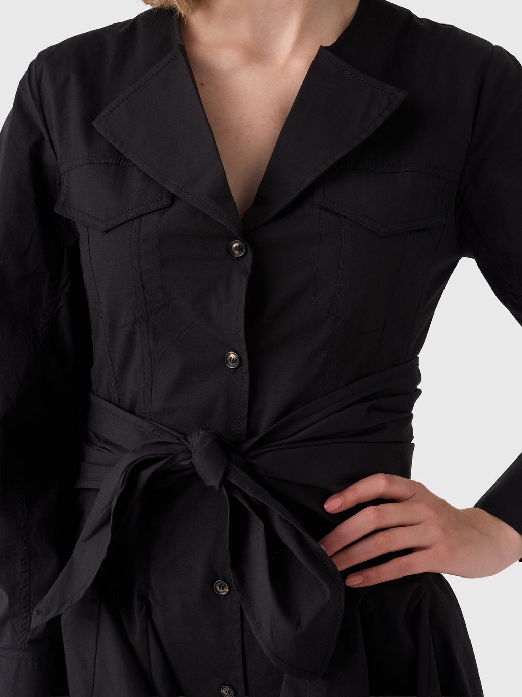 GANNI Women's Stretch Cotton Shirt Dress