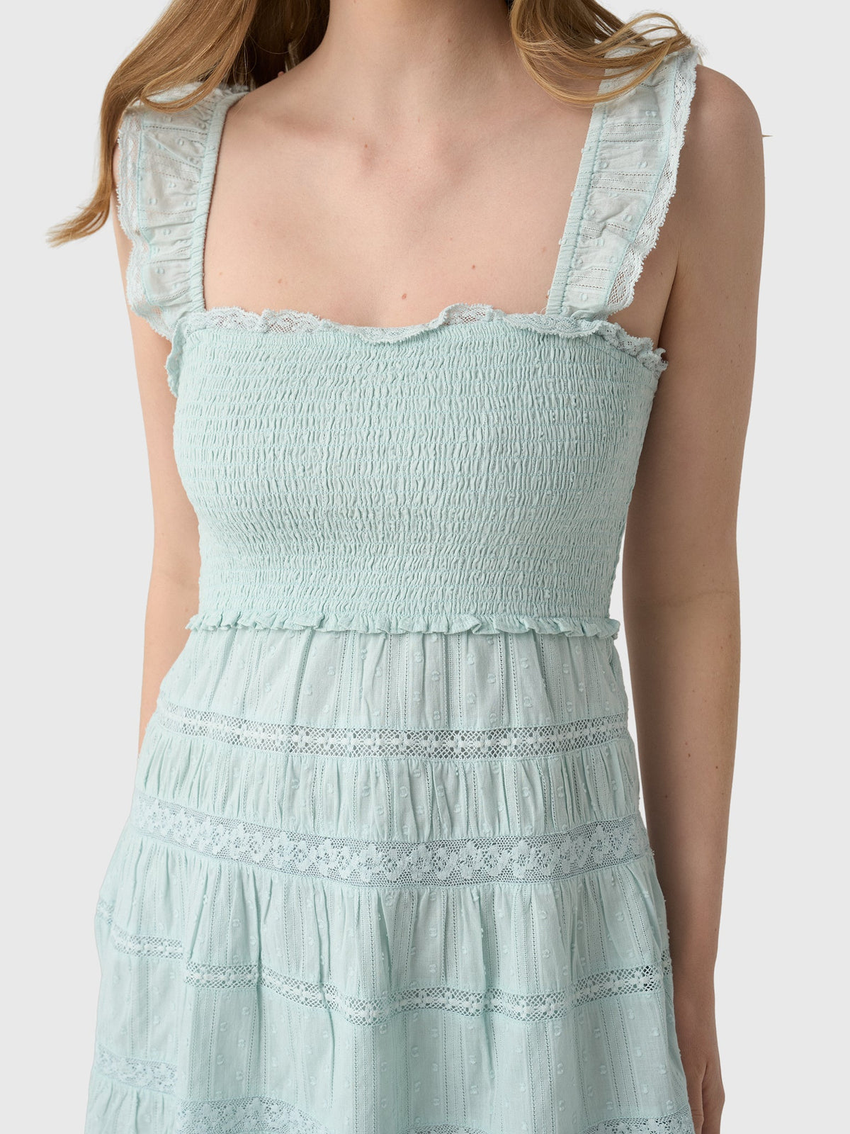 LoveShackFancy Women's Colbera Lace-Trimmed Cotton Mini Dress