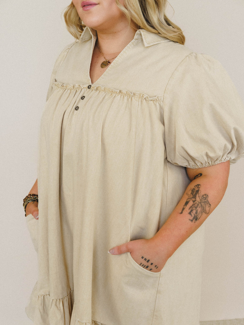 Fables and Folktales Dress - Khaki
