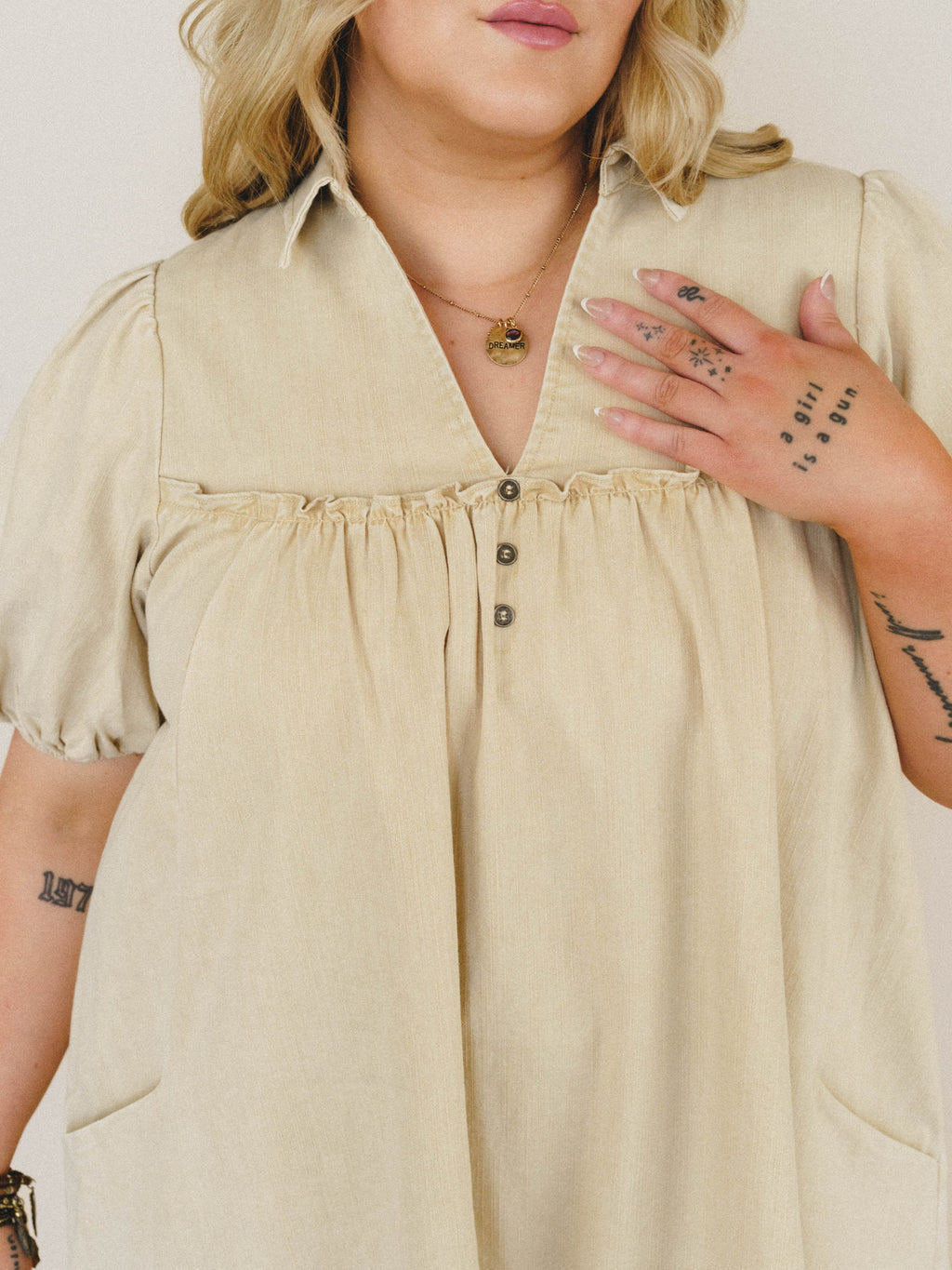 Fables and Folktales Dress - Khaki