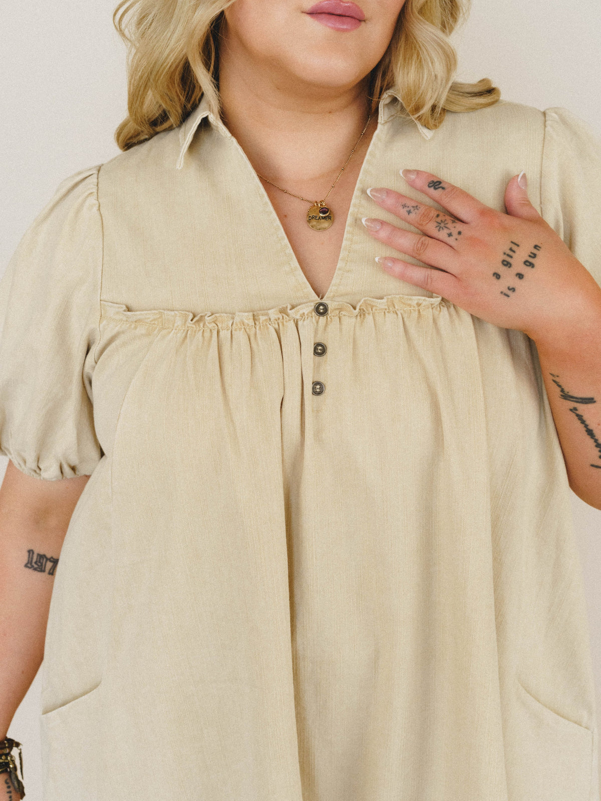Fables and Folktales Dress - Khaki
