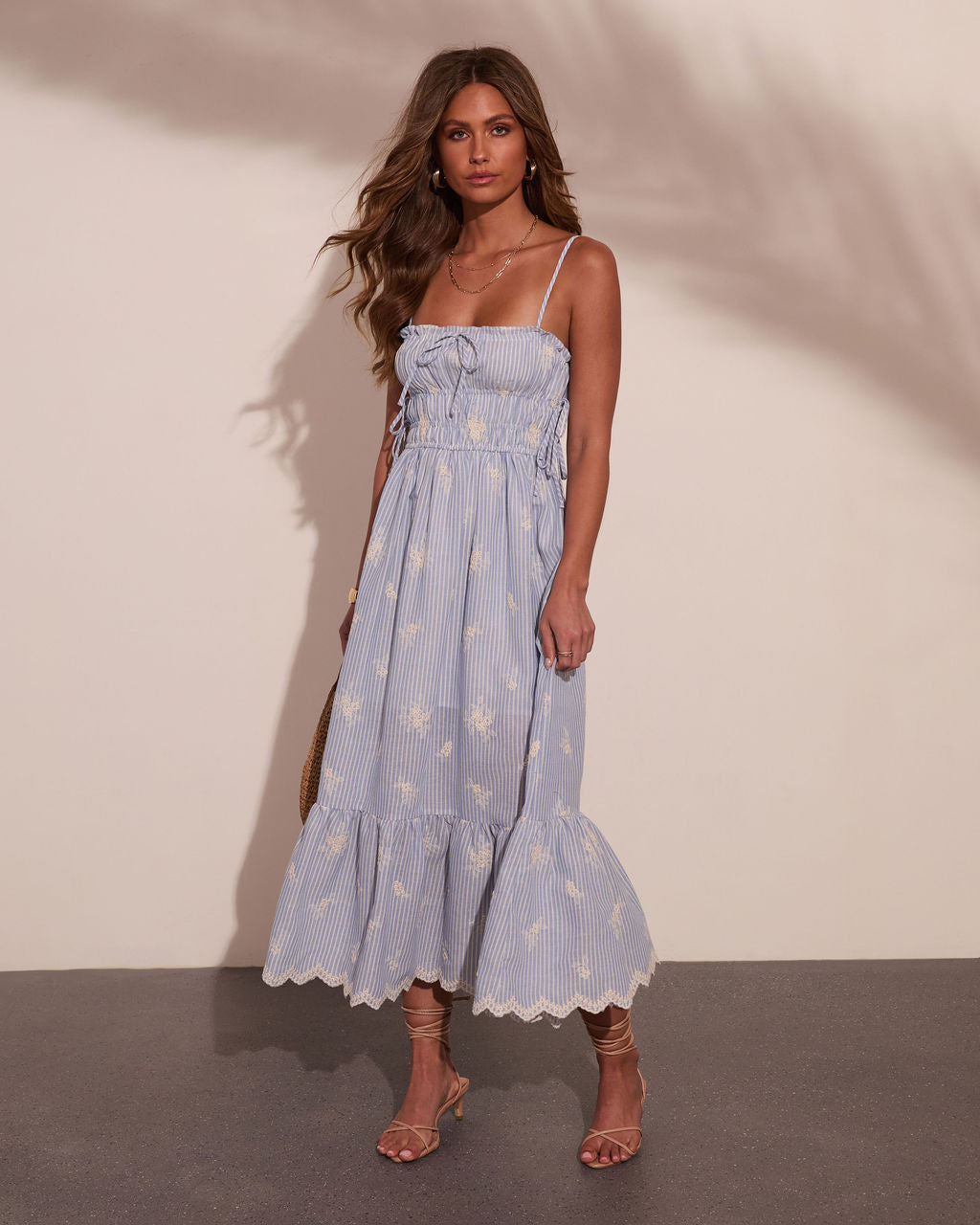 Ameliah Striped Floral Maxi Dress