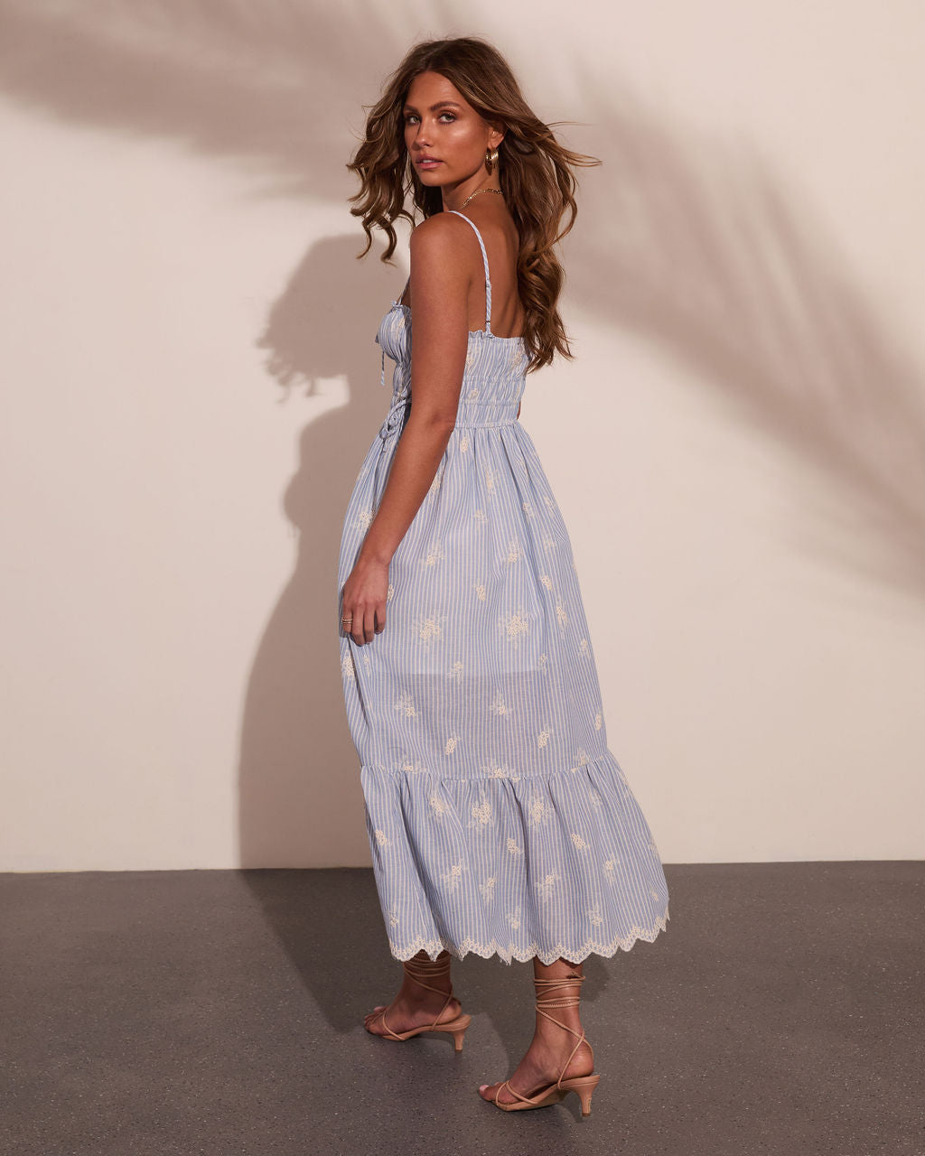 Ameliah Striped Floral Maxi Dress