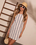 Timeless Coast Striped Linen Blend Mini Dress