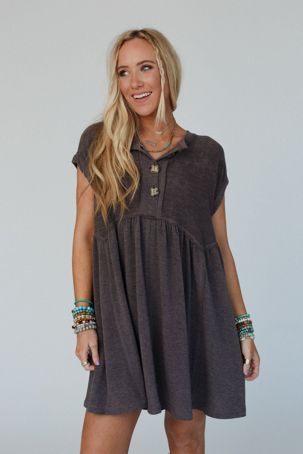 The Nest Sweet Nothings Baby Doll  -Dress Charcoal