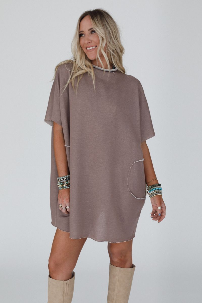 The Nest Laid Back Luxe Dress - Two Tone Mocha - Pre Order