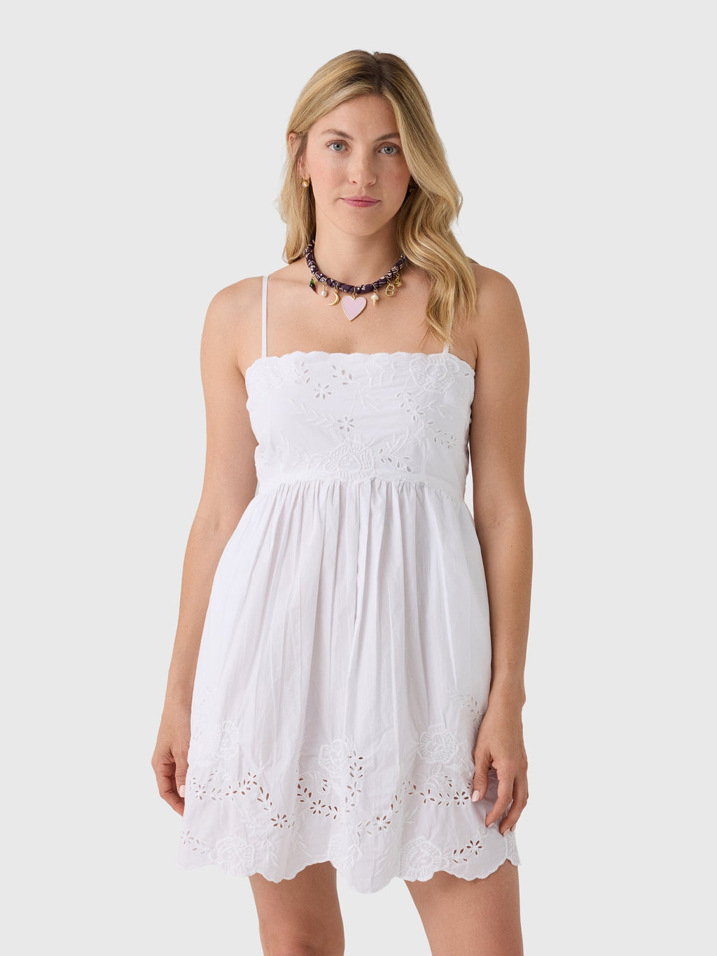 Juliet Dunn Women's Eyelet Embroidered Mini Dress