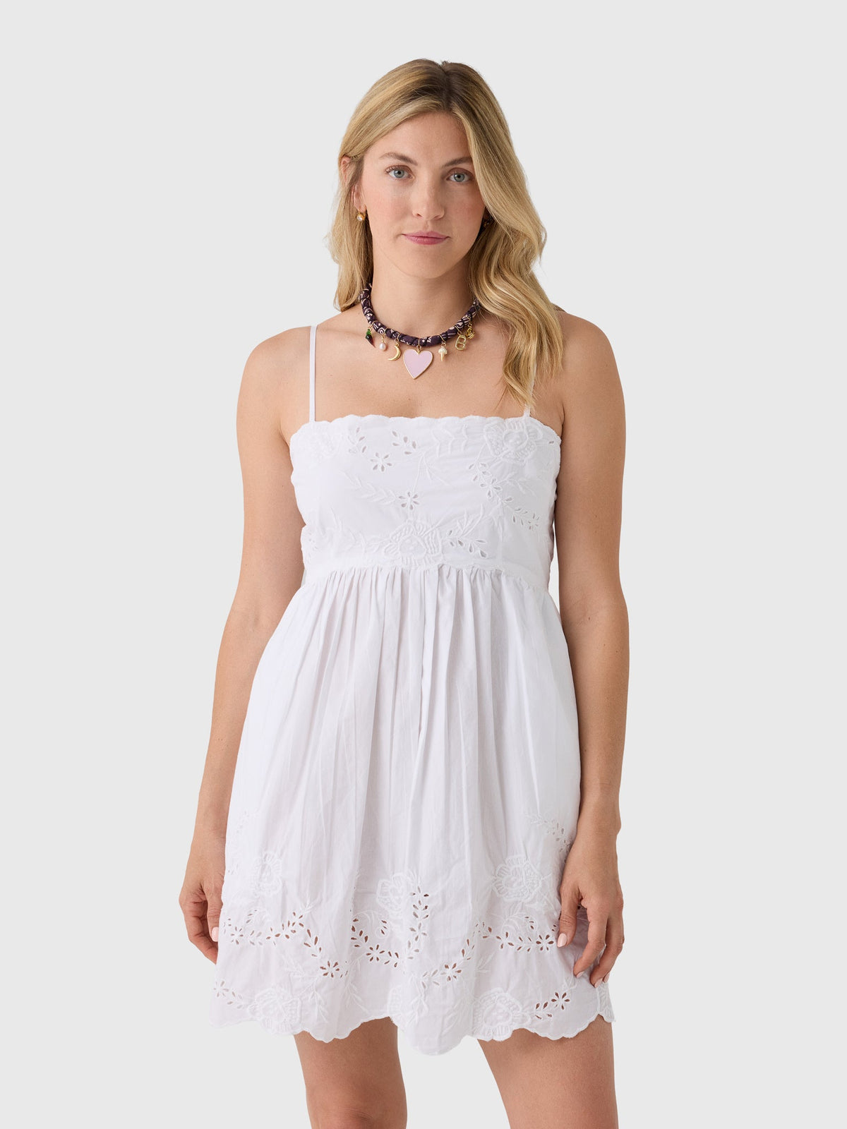 Juliet Dunn Women's Eyelet Embroidered Mini Dress