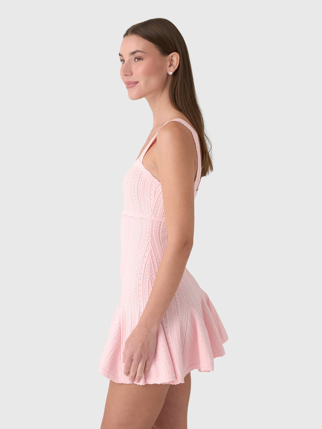 LoveShackFancy Women's Tabatha Stretch Pointelle Mini Dress