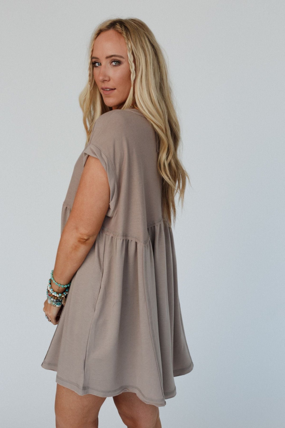 The Nest Sweet Nothings Baby Doll Dress - Khaki