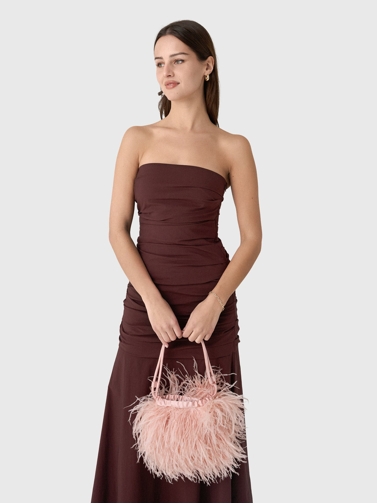 St. Agni Women's Gathered Strapless Longline Dress