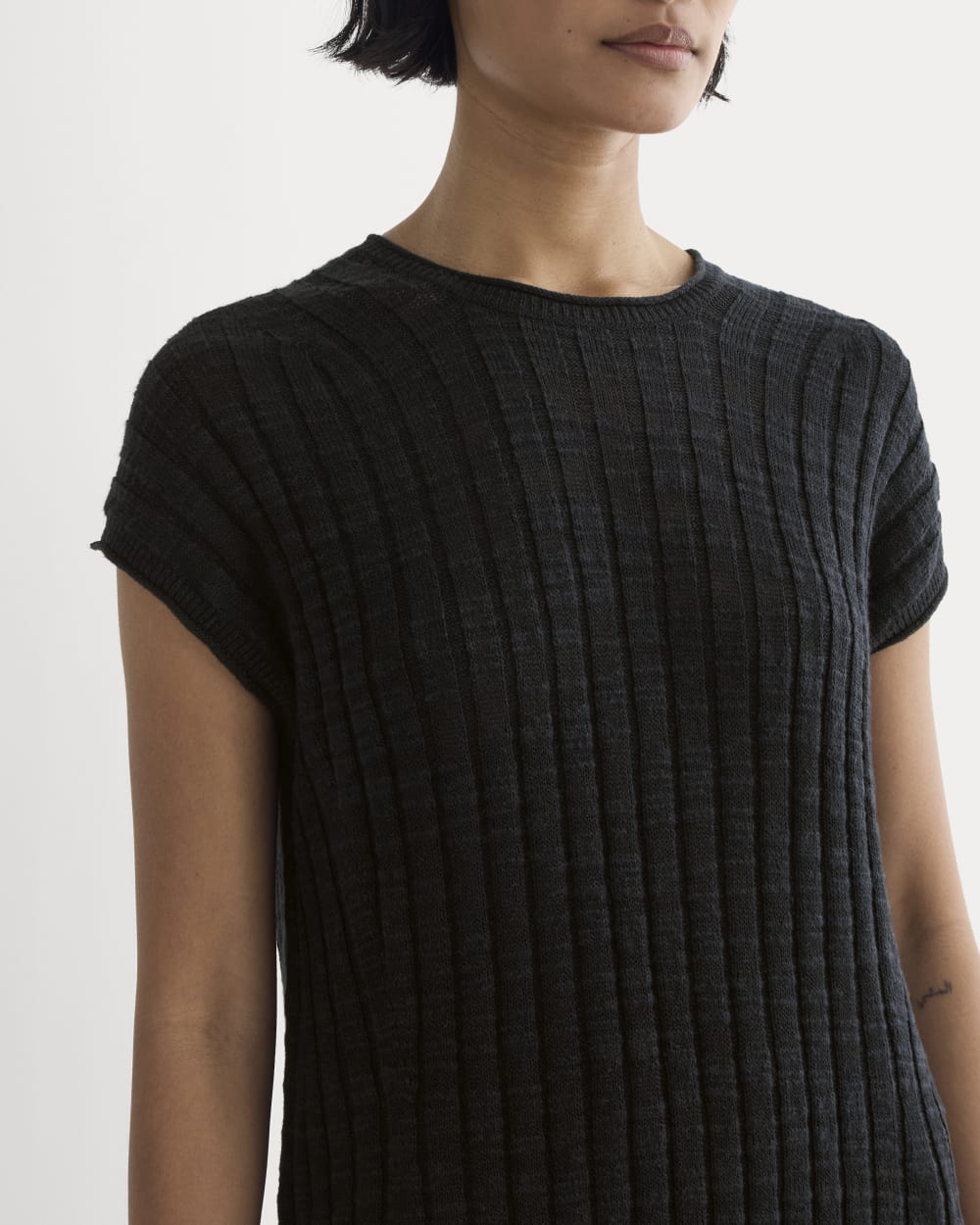 The Column Dress in Cotton Linen | Black