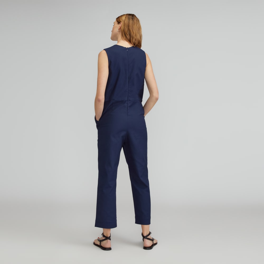 The Structured Cotton Jumpsuit | Navy