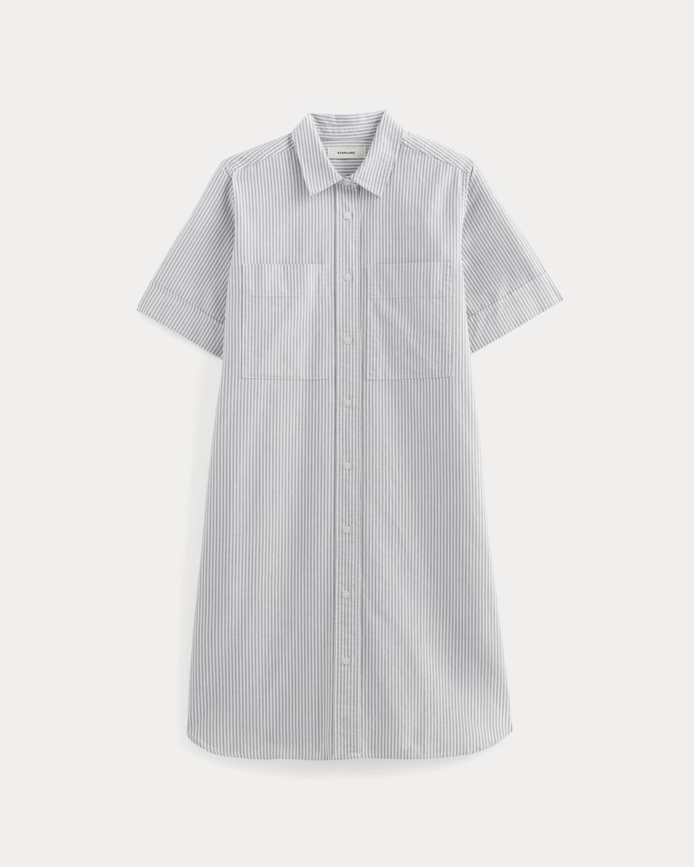 The Oxford Short-Sleeve Shirt Dress | Charcoal / White