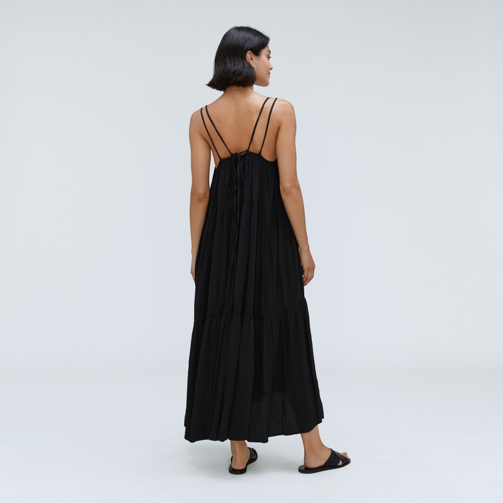 The Naia? Ripple Tiered Maxi Dress | Black