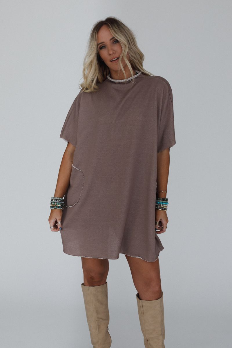 The Nest Laid Back Luxe Dress - Two Tone Mocha - Pre Order