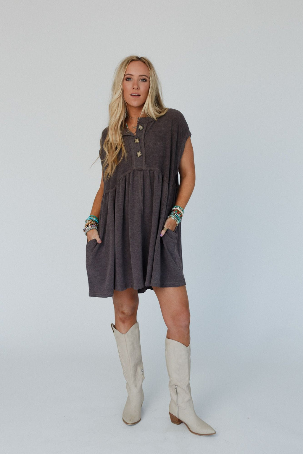 The Nest Sweet Nothings Baby Doll  -Dress Charcoal